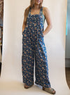 Vintage Floral Denim Bib Overalls