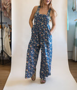 Vintage Floral Denim Bib Overalls