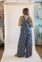 Vintage Floral Denim Bib Overalls