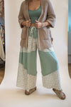 POL Sage & Ditsy Floral Wide Leg Sweatpants