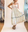 POL Tie-Strap Through the Meadows Midi Dress