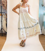 POL Tie-Strap Through the Meadows Midi Dress
