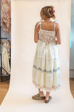 POL Tie-Strap Through the Meadows Midi Dress