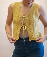 Cropped Tie-Front Sweater Vest