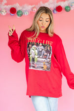 Holiday Thug Life Long Sleeve Tee: Red