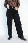 Judy Blue Rigid Magic High Waist Barrel Trouser Jeans: Black