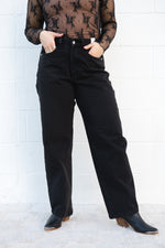 Judy Blue Rigid Magic High Waist Barrel Trouser Jeans: Black