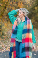 Colorful Block Plaid Scarf