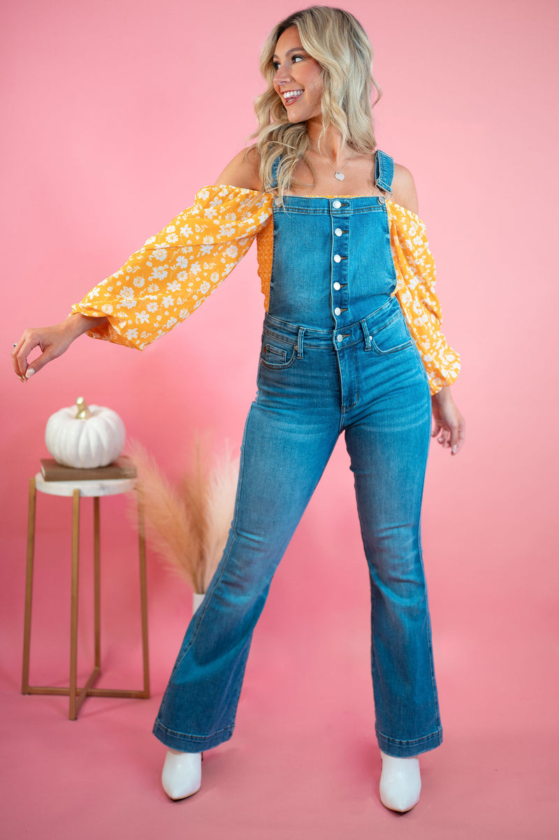 Judy Blue Sarah Style Tummy Control Flare Overalls – TheAllyCatWalk