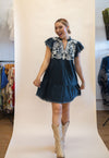 Transitional Days Embroidered V-Neck Tiered Dress