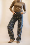 Callie Coded Low Slung Straight Camo Jeans