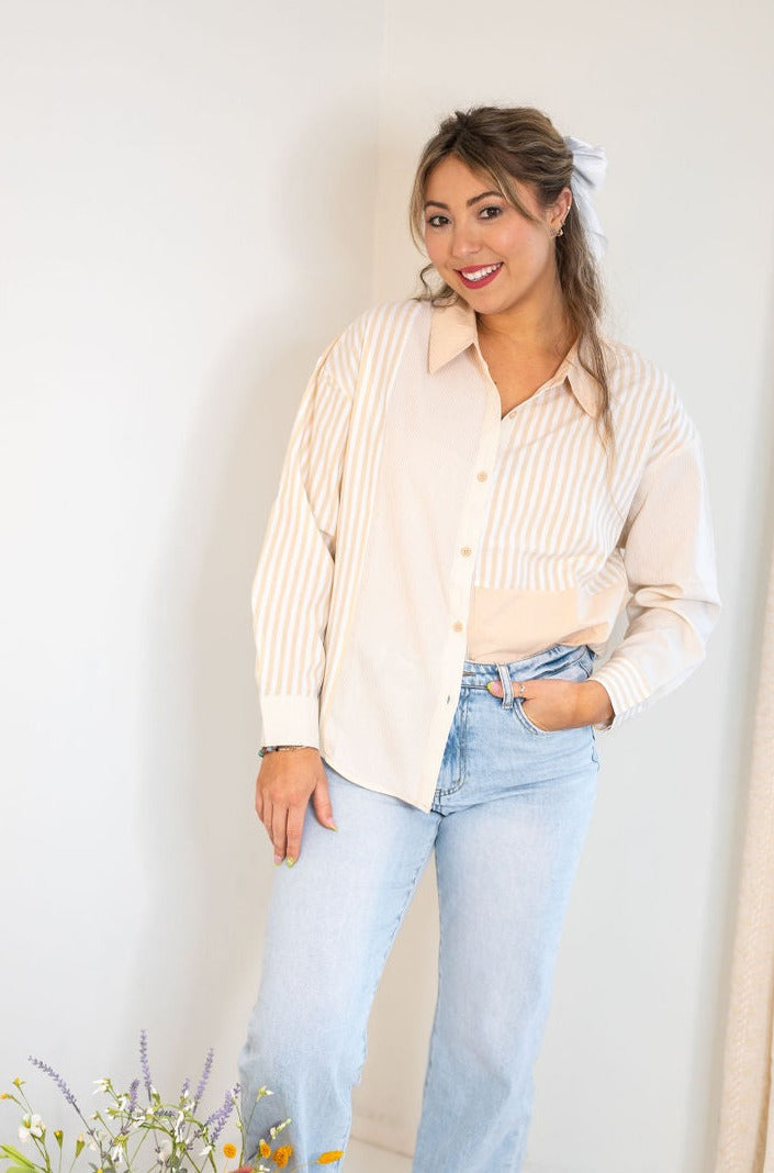 Perfectly Imperfect Striped Button Down