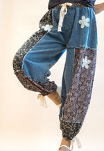 POL Denim and Cheetah Crochet Jogger