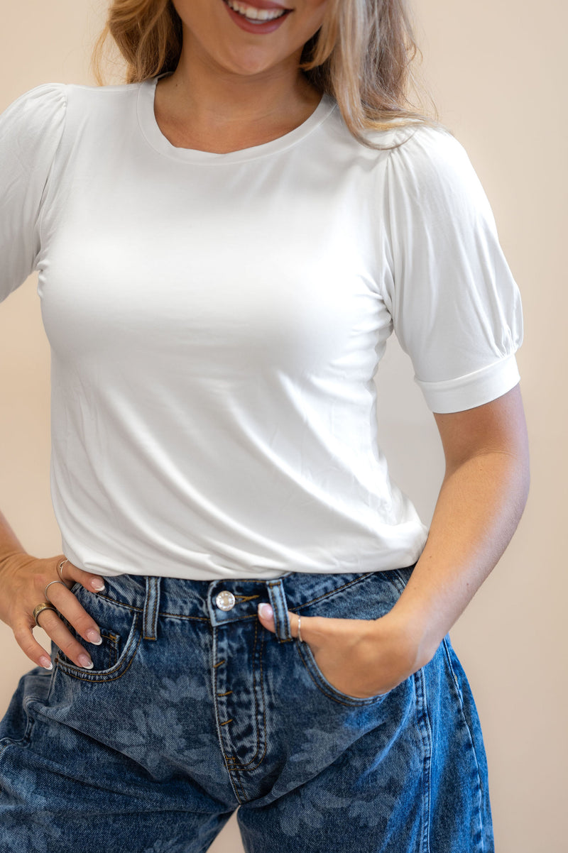 Butter Soft Basic Puff Sleeve Top