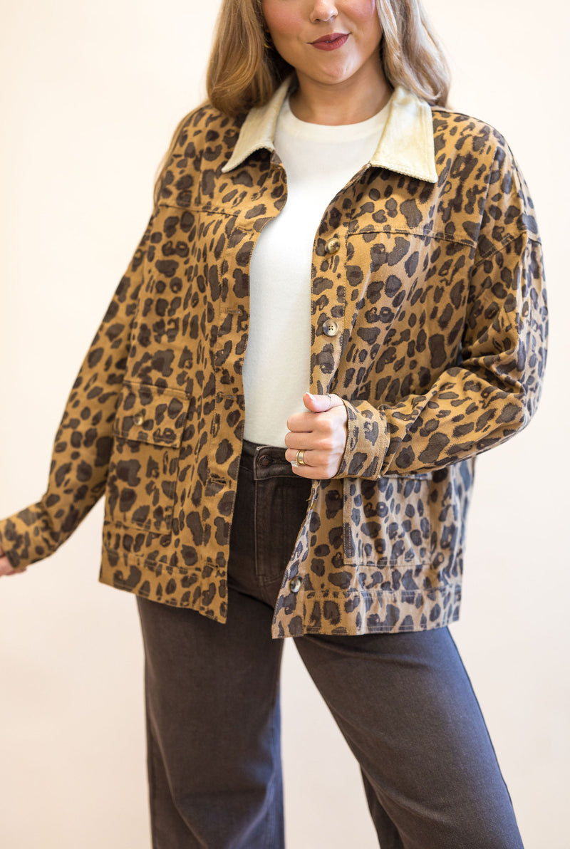 Cheetah Girl Barn Jacket: Brown Cheetah