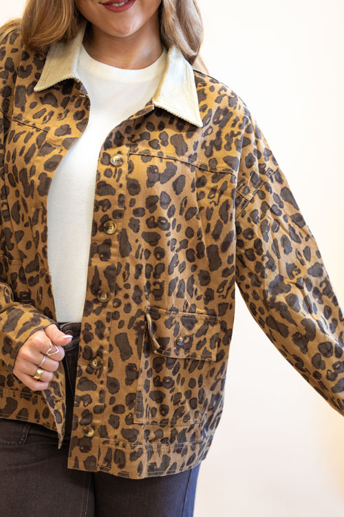 Cheetah Girl Barn Jacket: Brown Cheetah