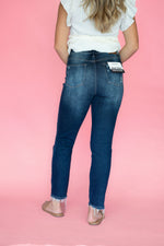 Judy Blue High Rise Dark Rigid Magic Distressed Straight Jean