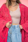 POL Sunset Bloom Crochet Cardigan