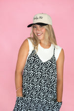 White and Black Floral Jacquard Hot Shot Onesie