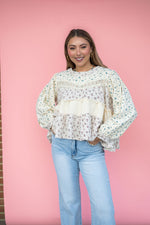 POL Love & Pearls Floral Sweater