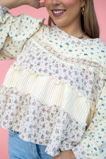 POL Love & Pearls Floral Sweater