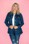 Judy Blue Dark Wash Denim Utility Side Slit Jacket