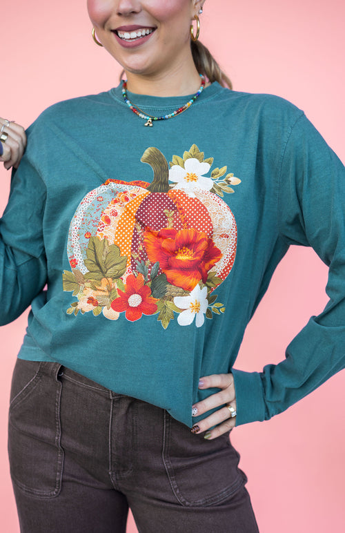Patchwork Pumpkin Crewneck