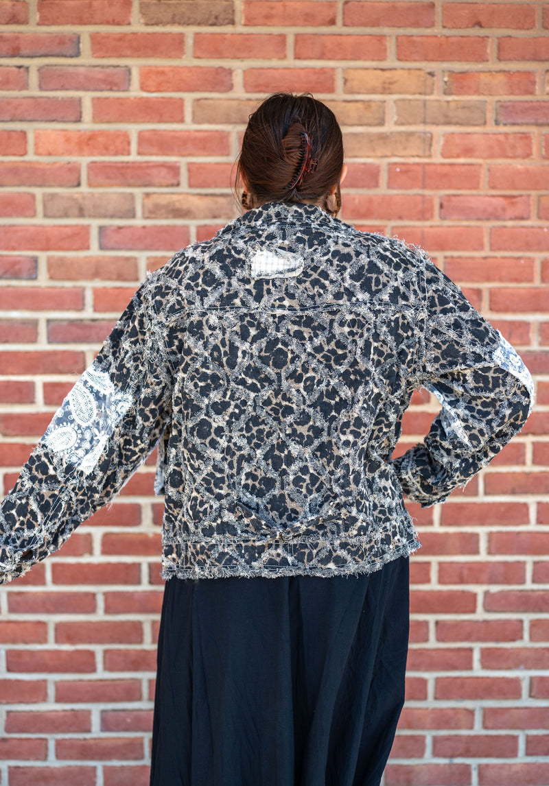POL Leopard and Patchwork Jacket