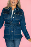 Judy Blue Dark Wash Denim Utility Side Slit Jacket