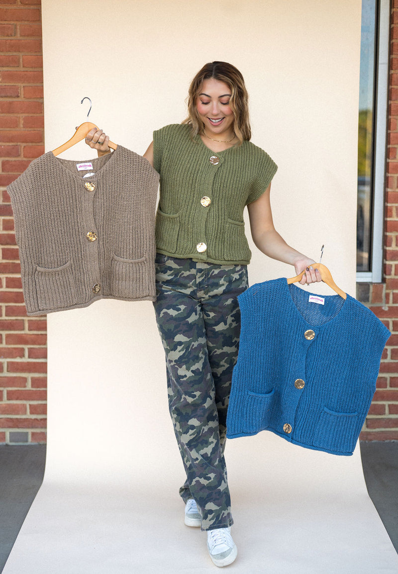 Button Me Softly Sweater Vest