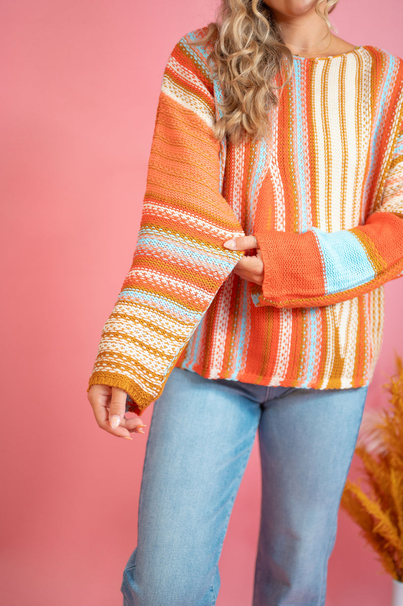 Shag & Stripe Woven Sweater