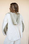 POL Cream Quilted Quarter Zip Hoodie