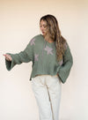 POL Boho Star Hooded Sweater - Olive