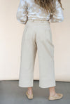 Mid Rise Wide Leg Oatmeal Trouser