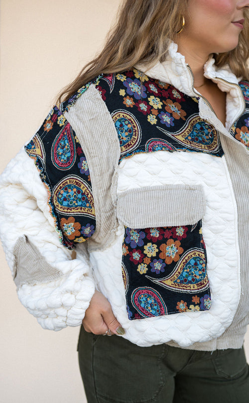 POL Patch and Poetry Zip-Up Hoodie Coat