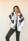 POL Patch and Poetry Zip-Up Hoodie Coat
