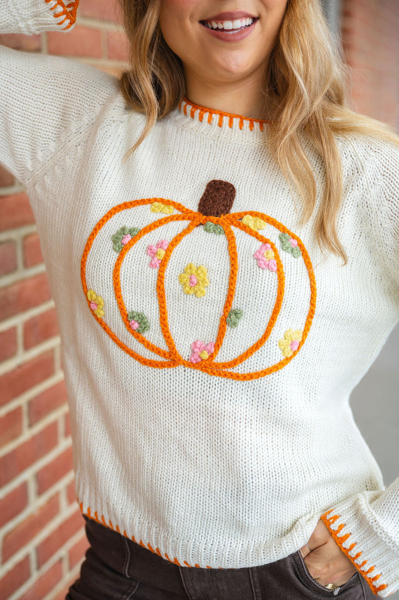 Pumpkin Patch Petals Sweater