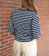 Call Me Navy Scalloped Long Sleeve