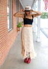 Vanilla Lace Petal Maxi Skirt