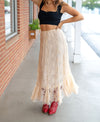 Vanilla Lace Petal Maxi Skirt