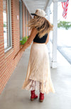 Vanilla Lace Petal Maxi Skirt
