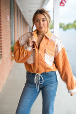 POL Quilted Lace Trucker Jacket