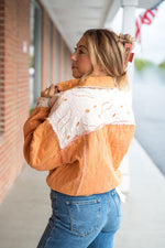 POL Quilted Lace Trucker Jacket