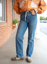 Essential 90’s Button Fly High Rise Straight Leg Dad Jean