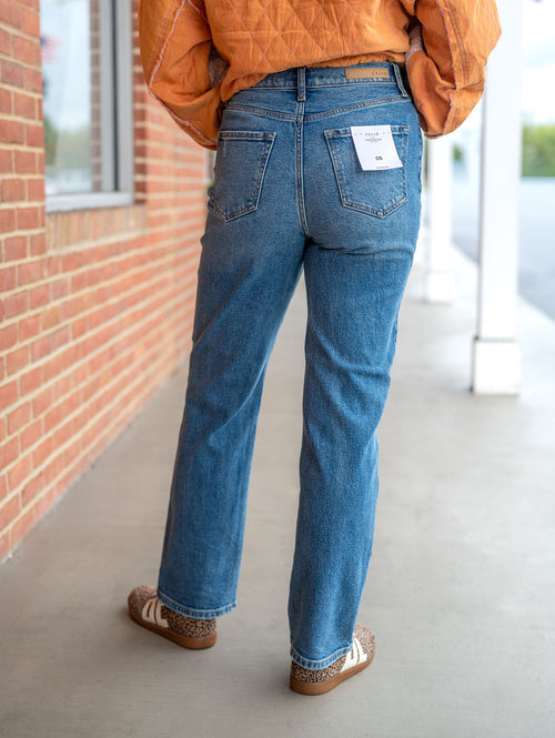 Essential 90’s Button Fly High Rise Straight Leg Dad Jean