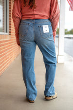 Essential 90’s Button Fly High Rise Straight Leg Dad Jean