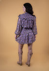 Very Violet Print Ruffle Smocked Dress