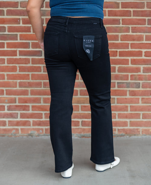 RISEN The Perfect Mid-Rise Black Cropped Jean