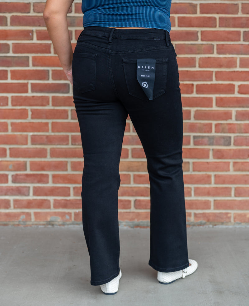 RISEN The Perfect Mid-Rise Black Cropped Jean