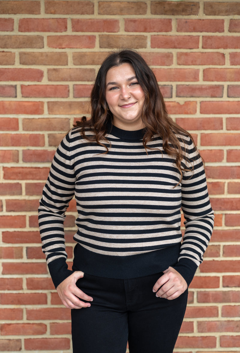 Contrasting Striped Sweater